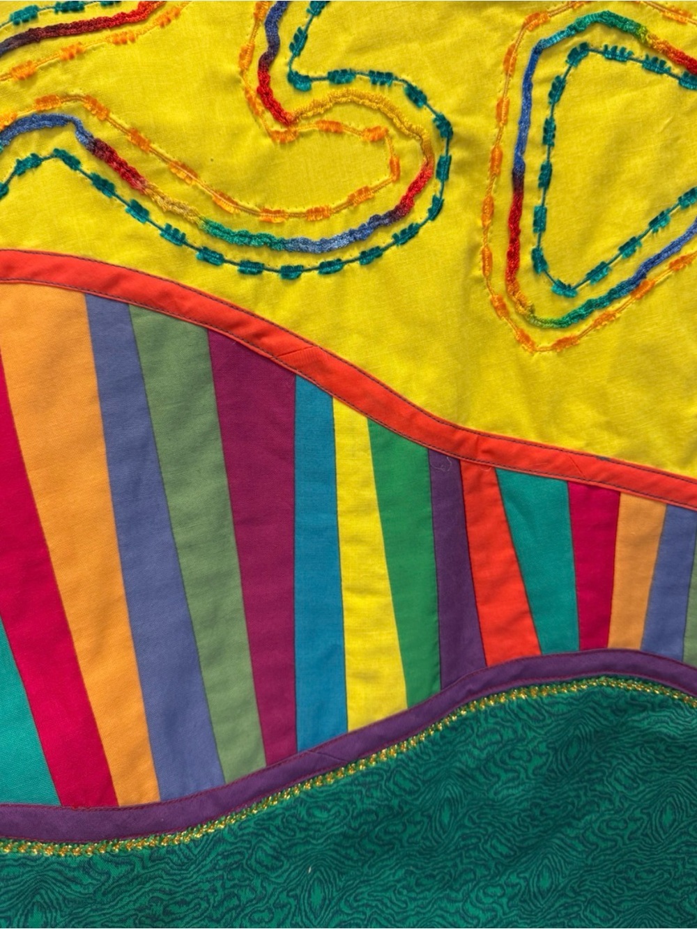 Colorful Patchwork Open-Front Vest — Multicolor - Picture 4 of 7